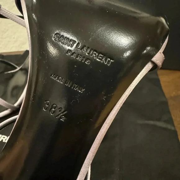 YSL YVES SAINT LAURENT NIB Nuit 105 Crepe Satin Sandals Heels Stilettos 38.5 - Picture 11 of 14
